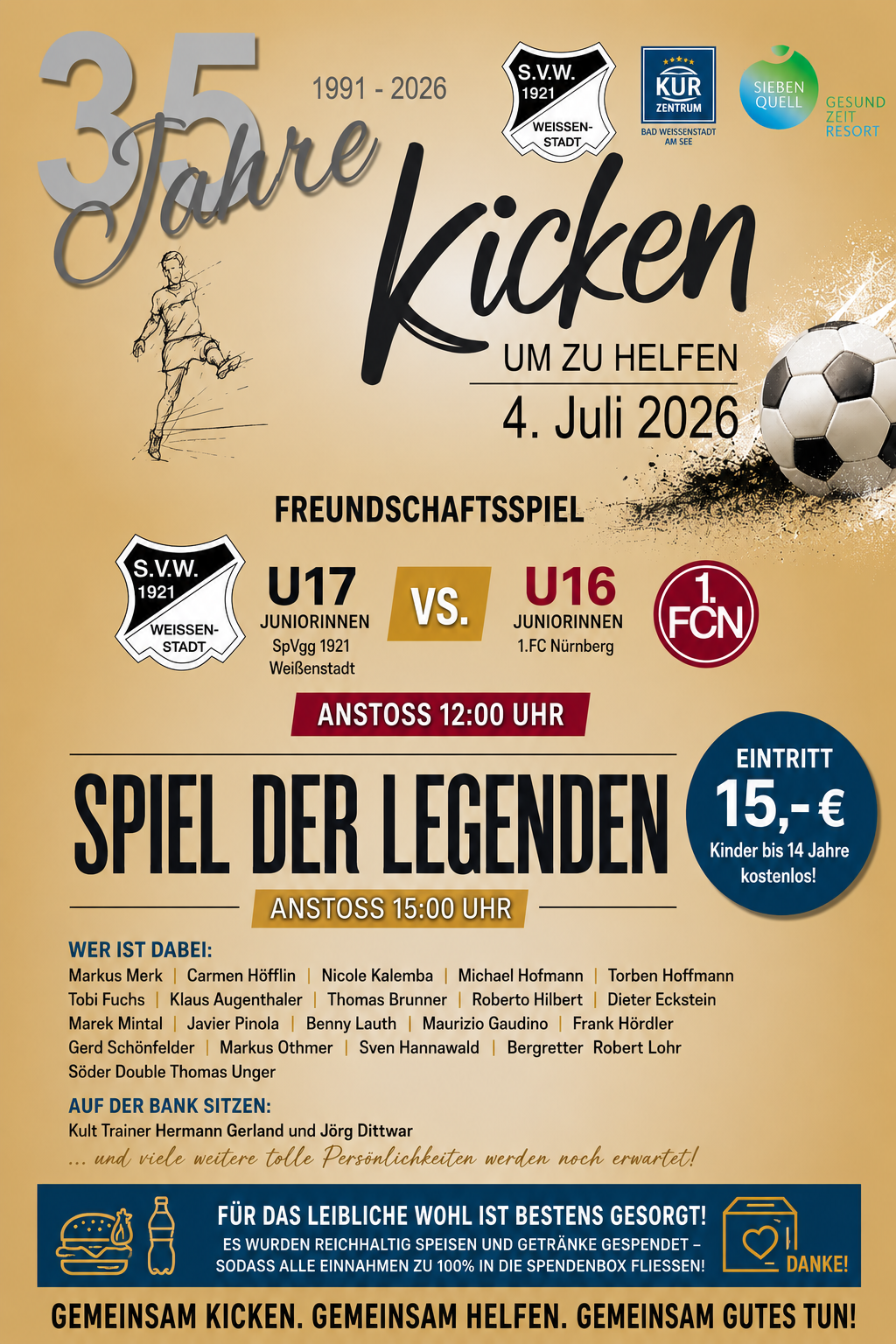 Offizieller Flyer – Kicken um zu Helfen 2026, Weißenstadt